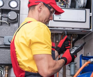 Close-up of professional plumbing tools used by Blue8 Gas Services engineers.
